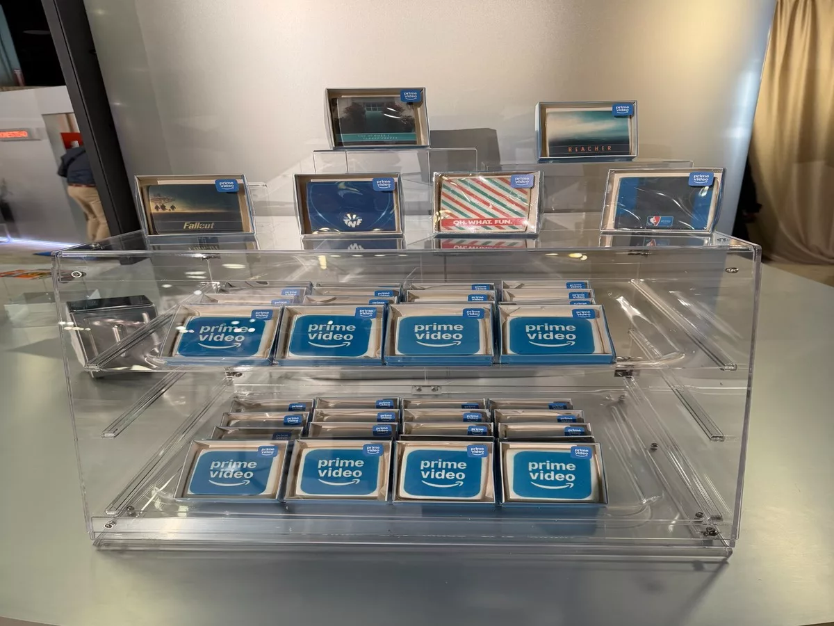Branded selfie cookies printed for guests at a corporate conference