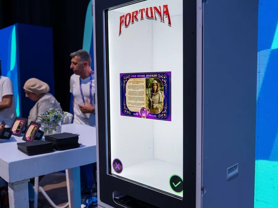 Guest using the MMI Fortuna AI interactive experience at an event